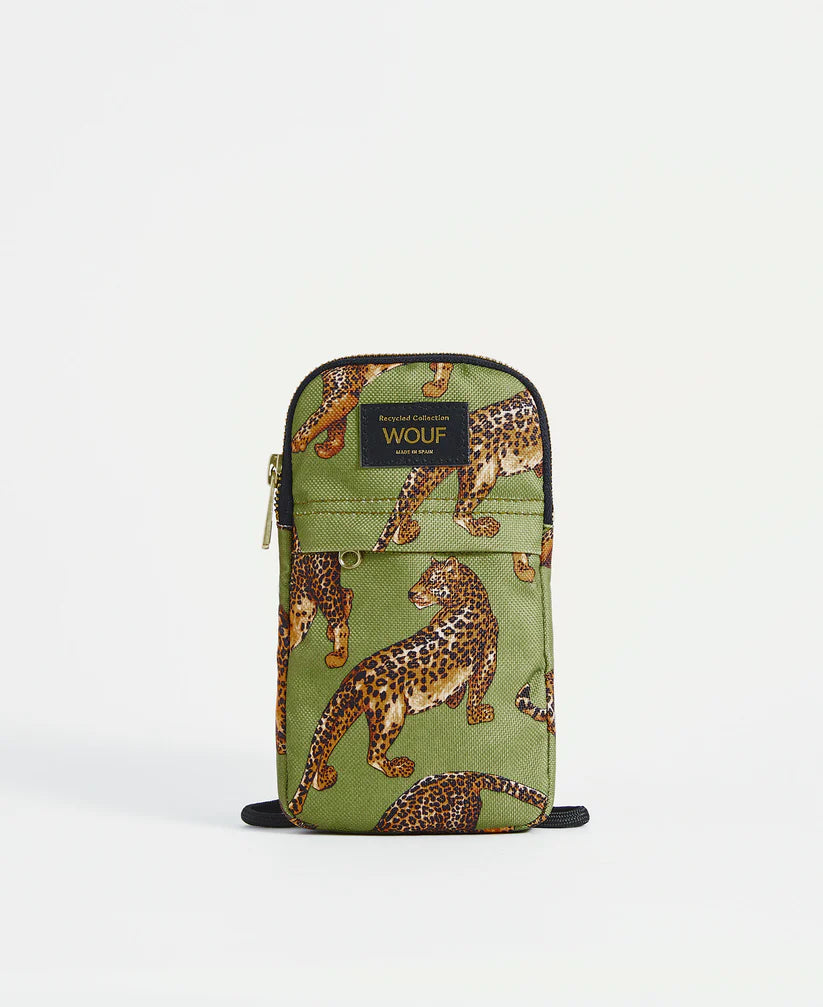 Olive Leopard Crossbody Phone Bag