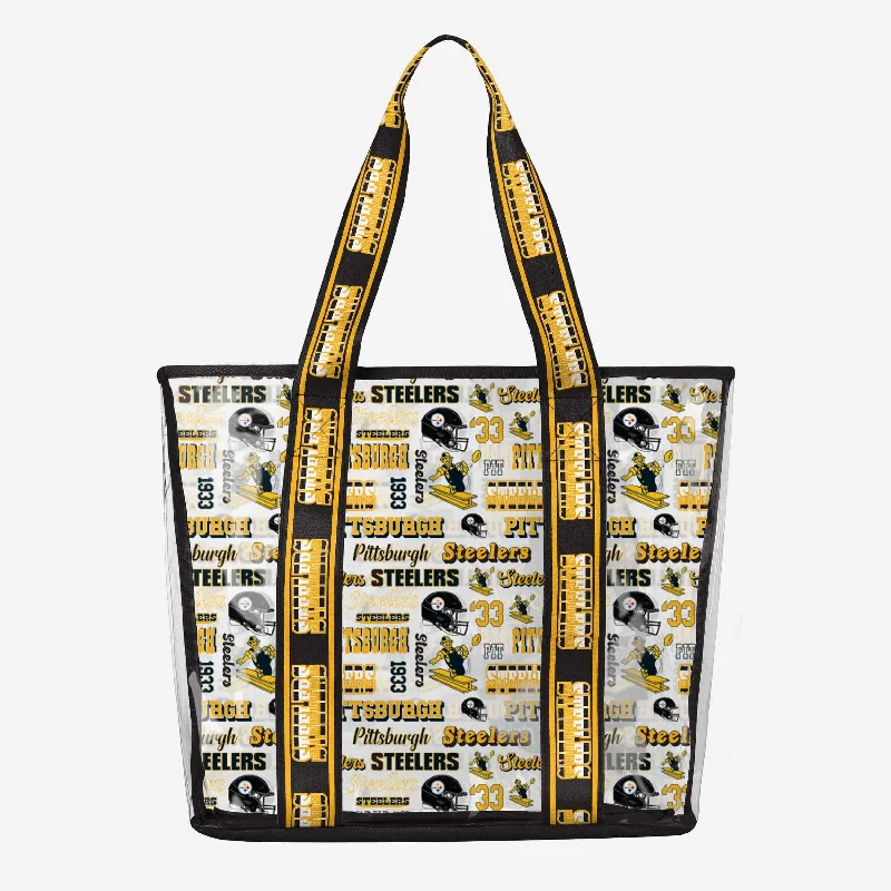 Pittsburgh Steelers Repeat Retro Print Clear Tote Bag