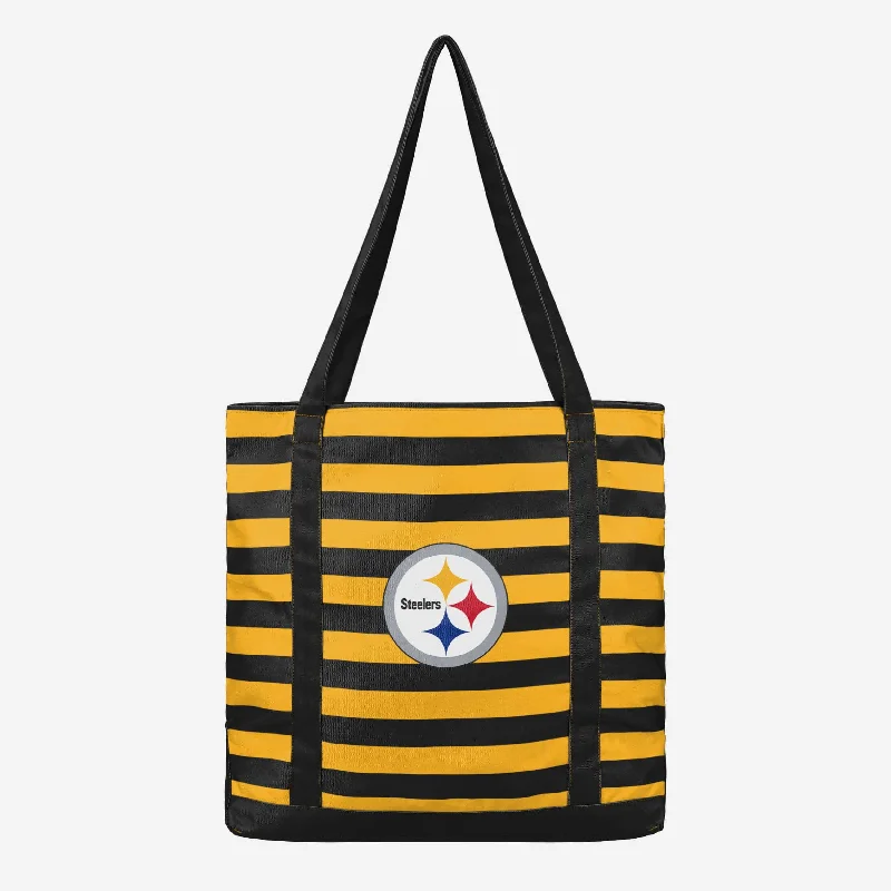 Pittsburgh Steelers Team Stripe Canvas Tote Bag