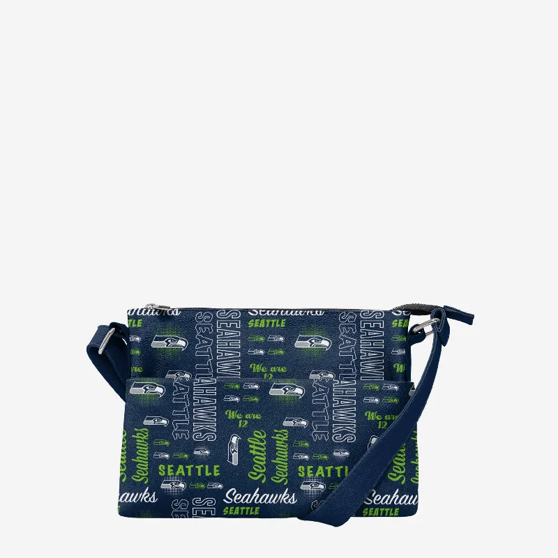 Seattle Seahawks Spirited Style Printed Collection Foldover Tote Bag