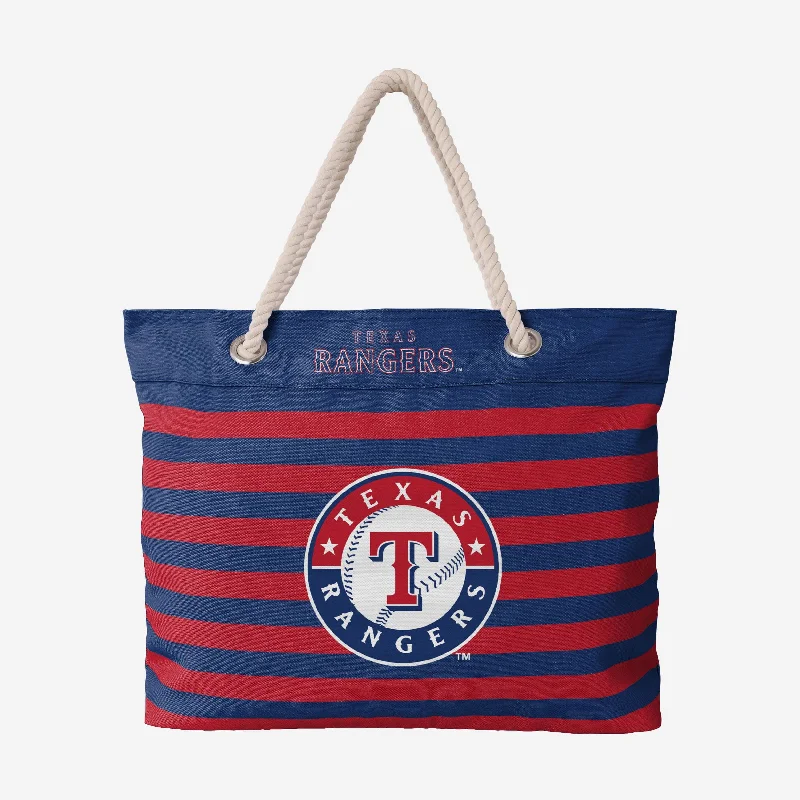 Texas Rangers Nautical Stripe Tote Bag