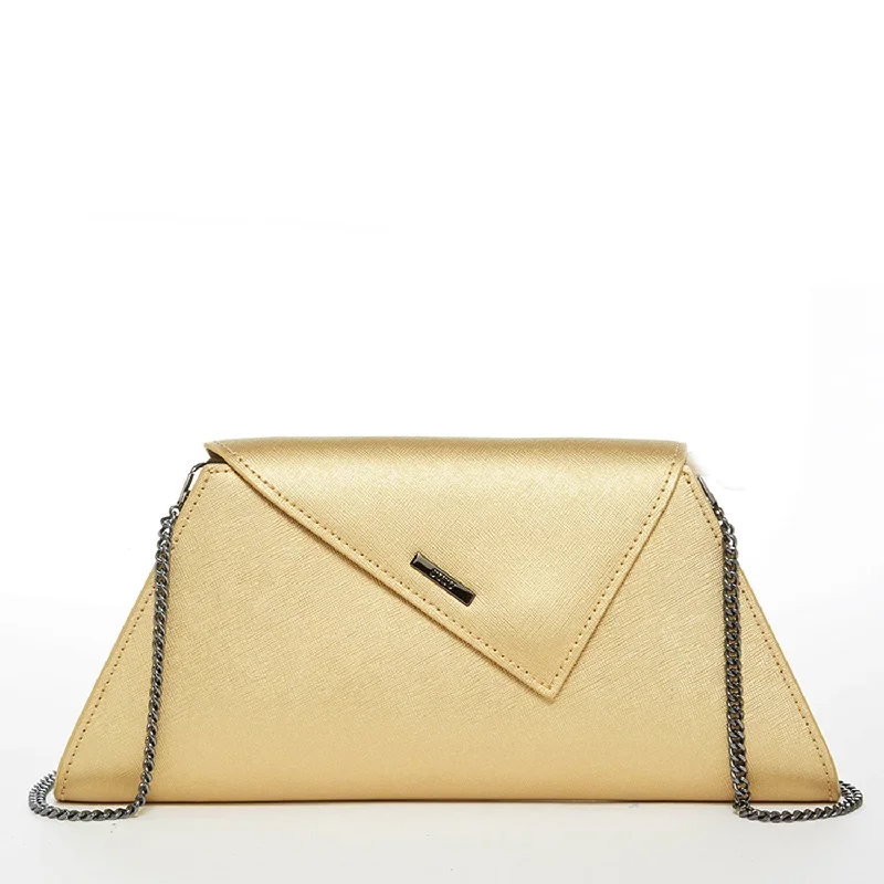 Angelica Metallic Gold Clutch