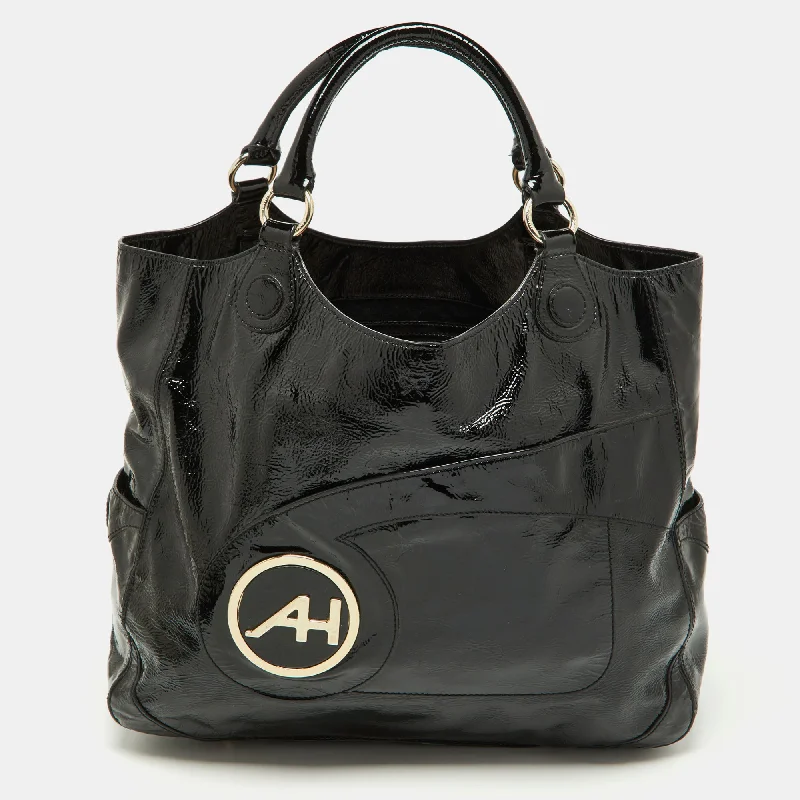 Anya Hindmarch  Patent Leather Logo Hobo