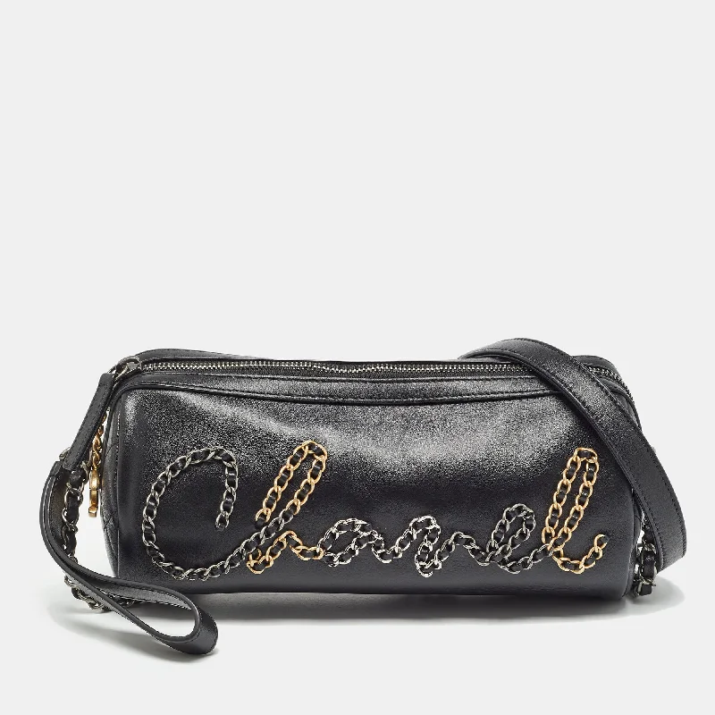 Chanel   Leather Chain Signature Bowler Bag