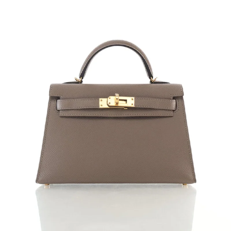 Hermes Mini Kelly Gris Asphalt Epsom