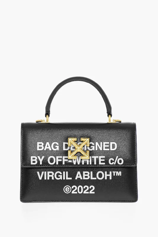 Off-White Printed Leather Jitney Handbag