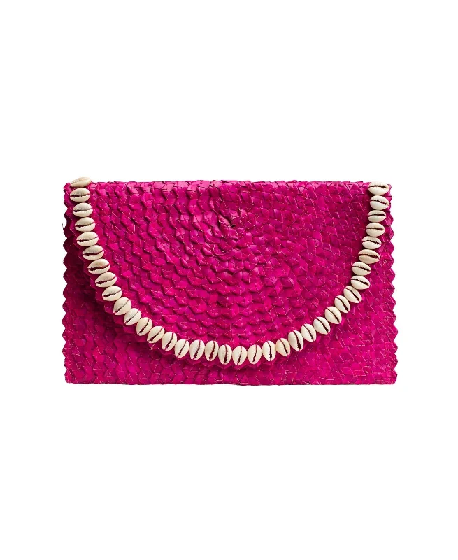 Jelavu Pandegelang Raffia Seashell Clutch