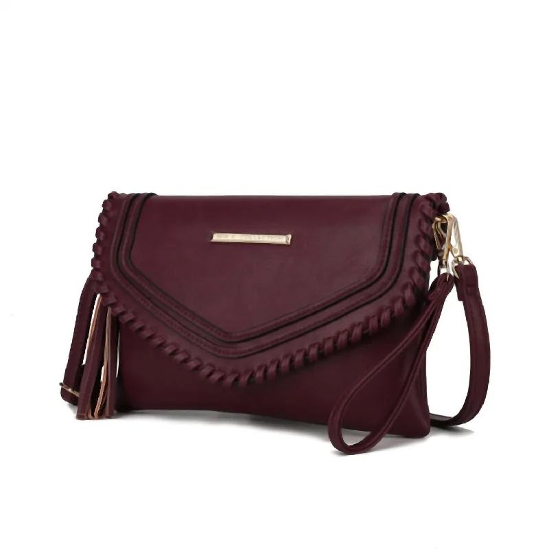 Remi Vegan Leather Burgundy Shoulder Handbag