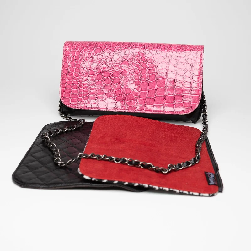 Reverse A Purse Clutch Black Collection - Scarlet, Flamingo