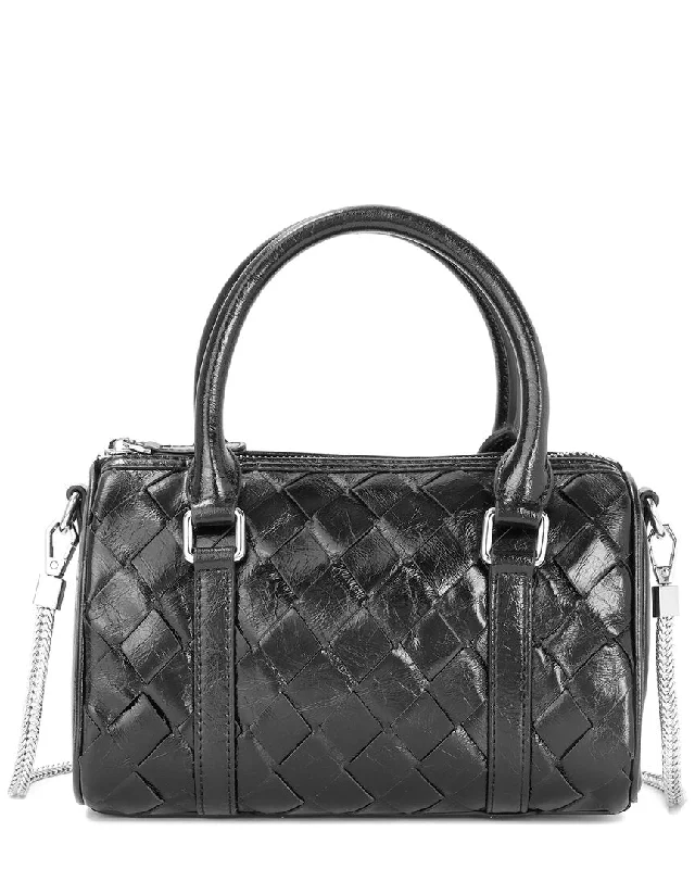 Tiffany & Fred Paris Hand-Woven Leather Bowling Bag