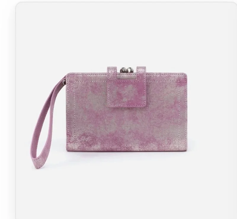 Violet Wristlet In Violet Metallic