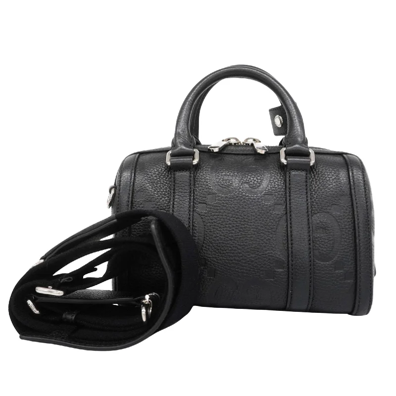 Gucci Double G Black Leather Handbag (Pre-Owned)