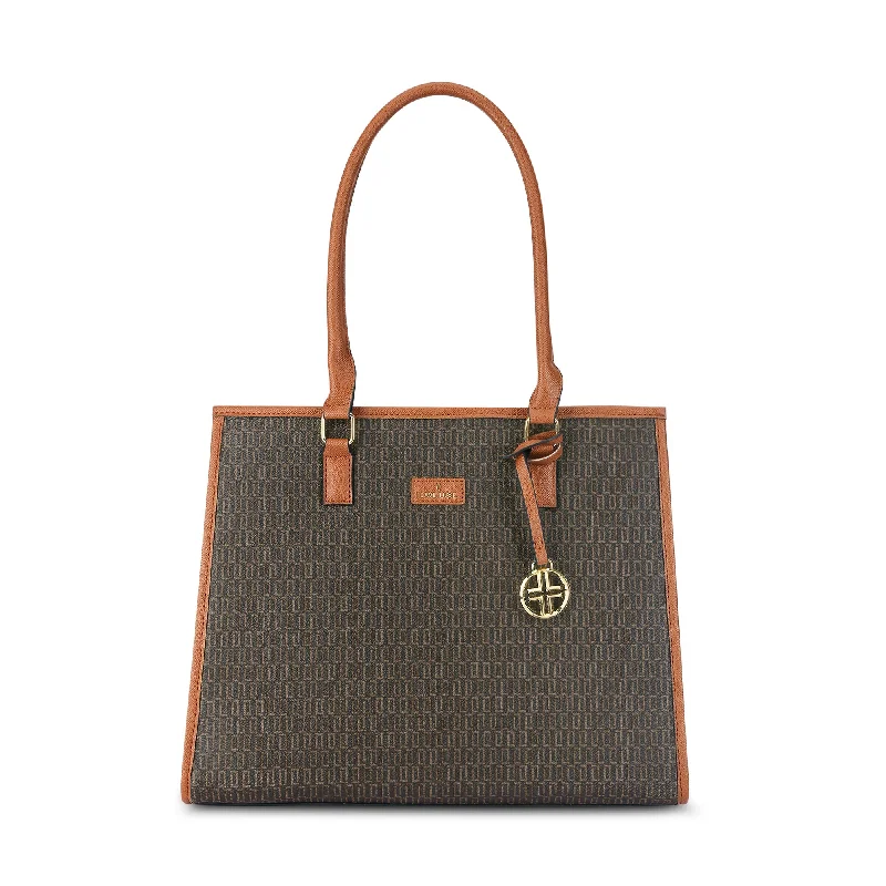 Lavie Luxe Monogram Quad Choco Extra Large Women's Satchel