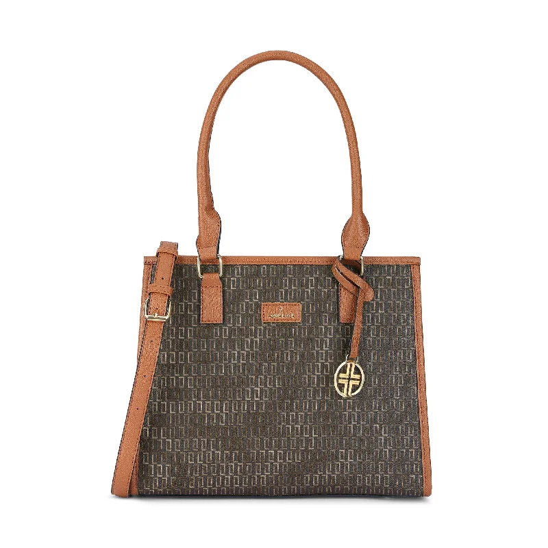 Lavie Luxe Monogram Quad Choco Medium Women's Satchel