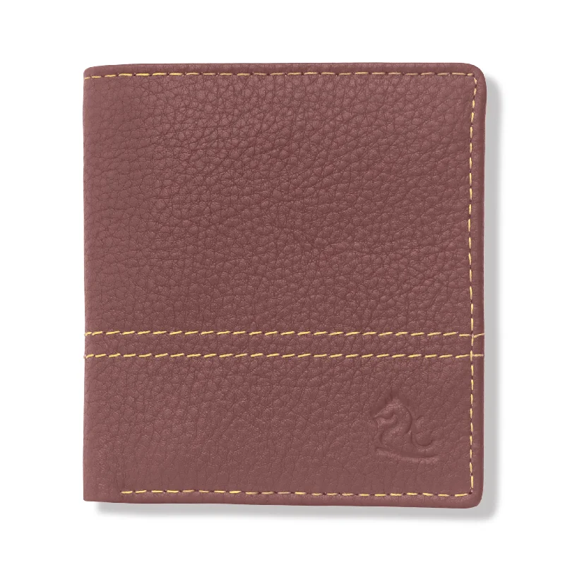 10088 Maroon Contrast Stitched Wallet