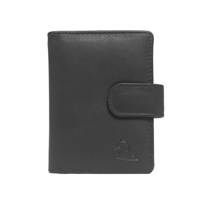 14030 Black Leather Card Holder for Men and Women