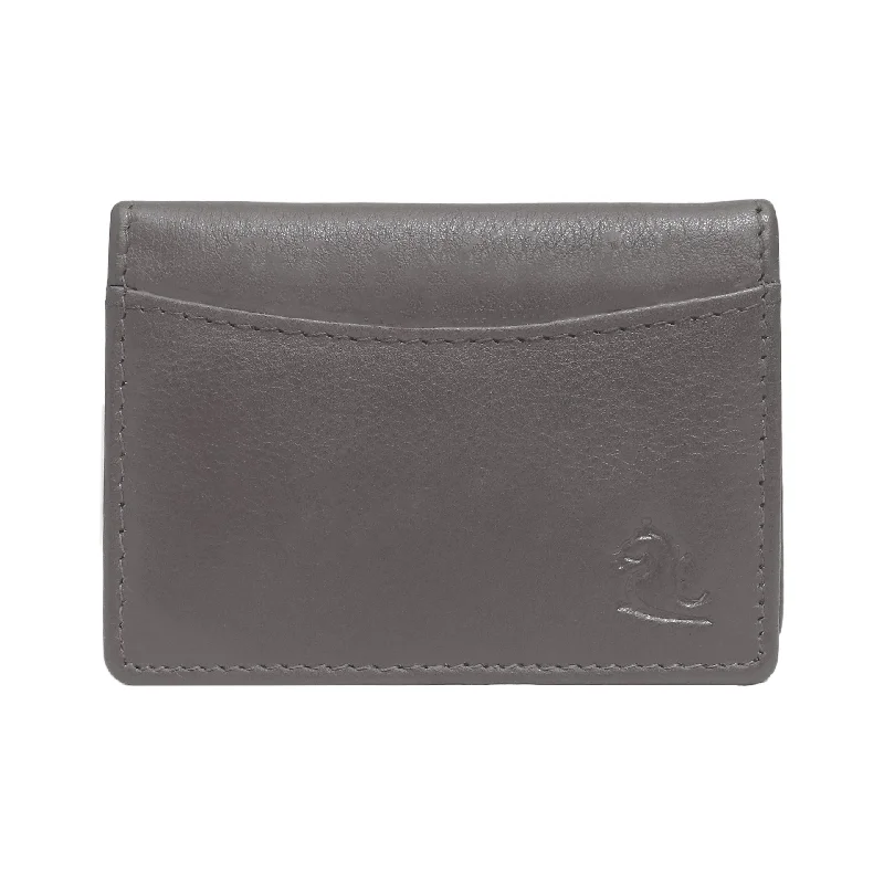 14032 Brown Small Leather Card Holder for Men and Women