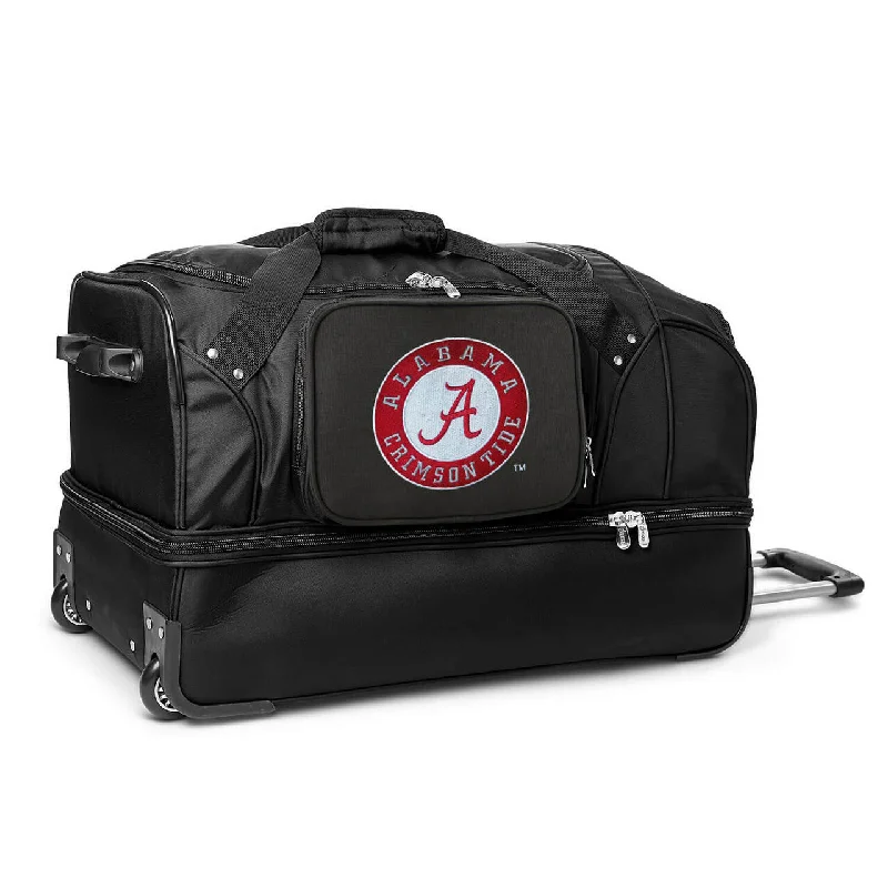 Alabama Crimson Tide 27" Black Rolling Drop Bottom Duffel