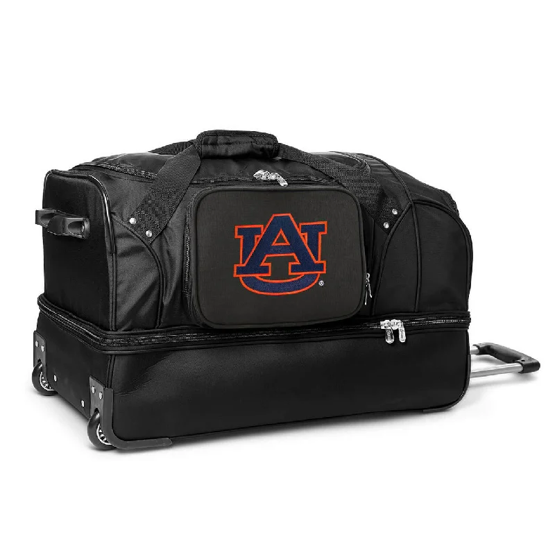 Auburn Tigers 27" Black Rolling Drop Bottom Duffel