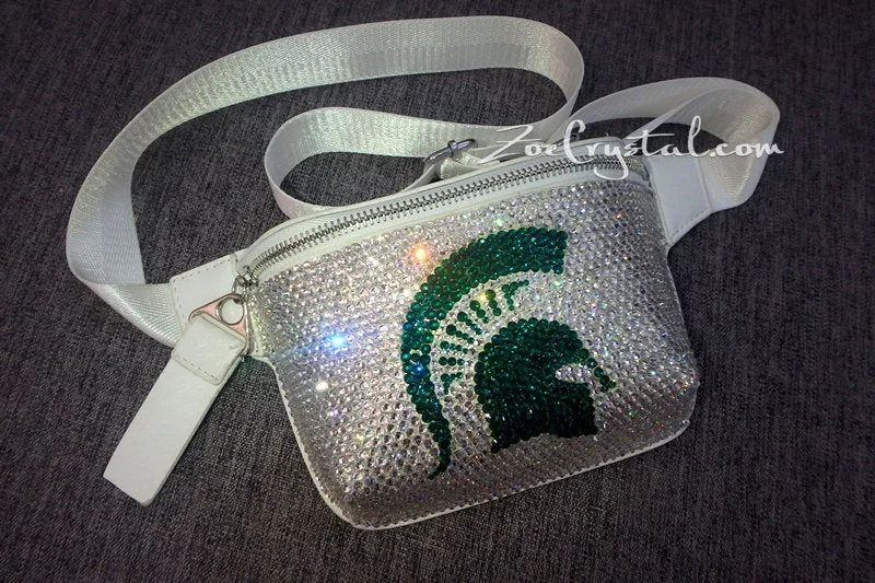 BELT BAG in Swarovski Rhinestones BLING with Your Favorite Nba Nfl  Mlb Logo : Fanny Pack, Waist Bag, Hip Bag, Travel Pouch, Hands Free Bag