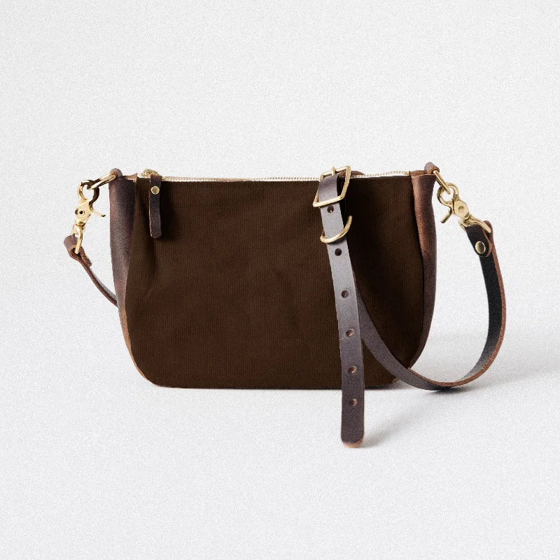 Avant-Garde Style Promotions Brown Canvas Medium Crossbody Bag Elegant Bags, Limited Stock Available