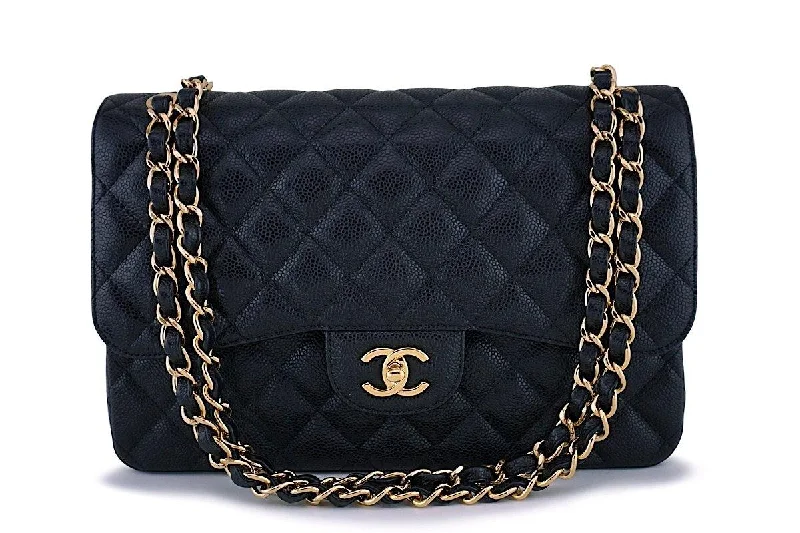 Chanel Black Caviar Jumbo Classic Double Flap Bag GHW