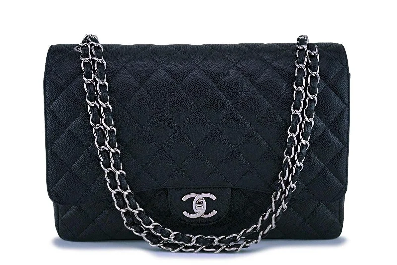 Chanel Black Caviar Maxi "Jumbo XL" Classic Double Flap Bag SHW