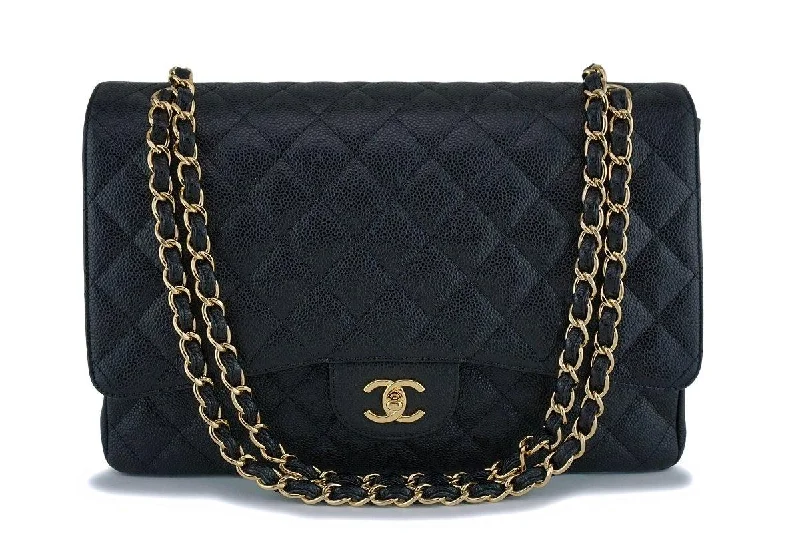 Chanel Black Caviar Maxi "Jumbo XL" Classic Flap Bag GHW