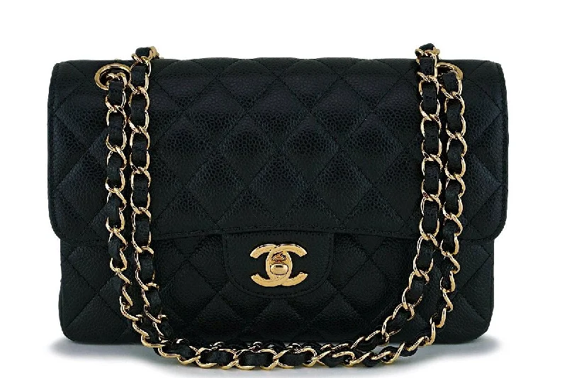 Chanel Black Caviar Small Classic Double Flap Bag GHW