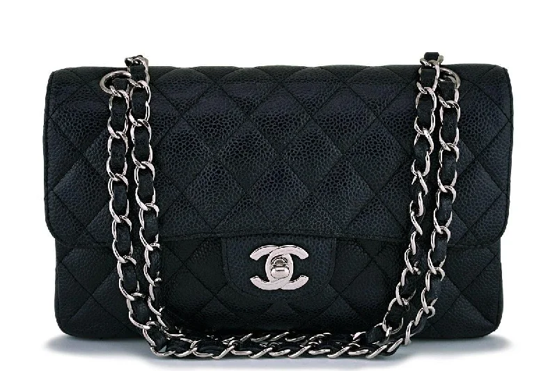 Chanel Black Caviar Small Classic Double Flap Bag SHW