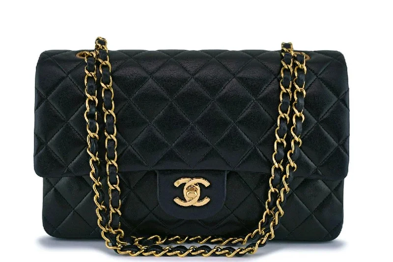 Chanel Black Lambskin Classic Double Flap Bag 24k GHW