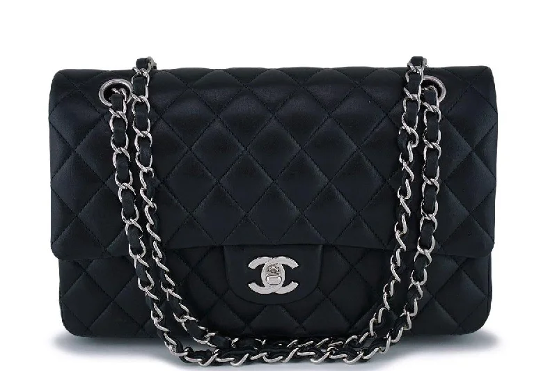 Chanel Black Lambskin Medium Classic Double Flap Bag SHW