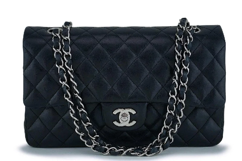 Chanel Black Lambskin Medium Classic Double Flap Bag SHW