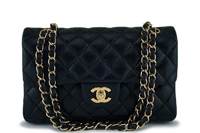 Chanel Black Lambskin Small Classic Double Flap Bag GHW