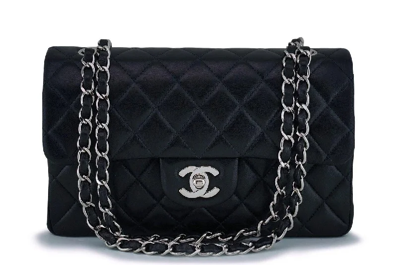 Chanel Black Lambskin Small Classic Double Flap Bag SHW