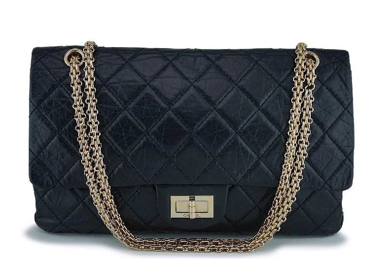 Chanel Black Large 227 Jumbo Reissue 2.55 Classic Double Flap Bag GHW