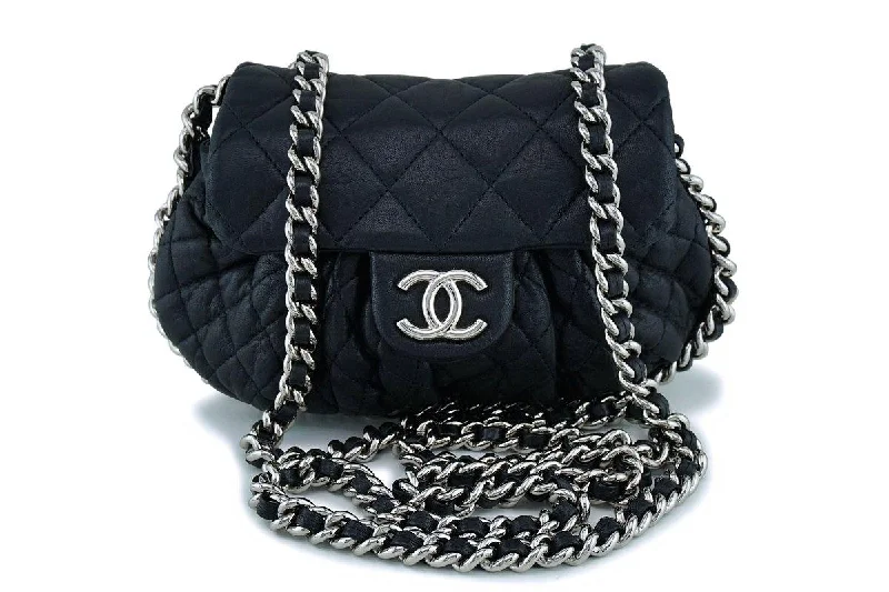 Chanel Black Mini/Small Chain Around Rounded Classic Cross Body Flap Bag