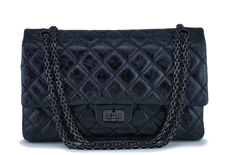 Chanel Metallic So Black 2.55 Reissue Classic Medium Double Flap Bag