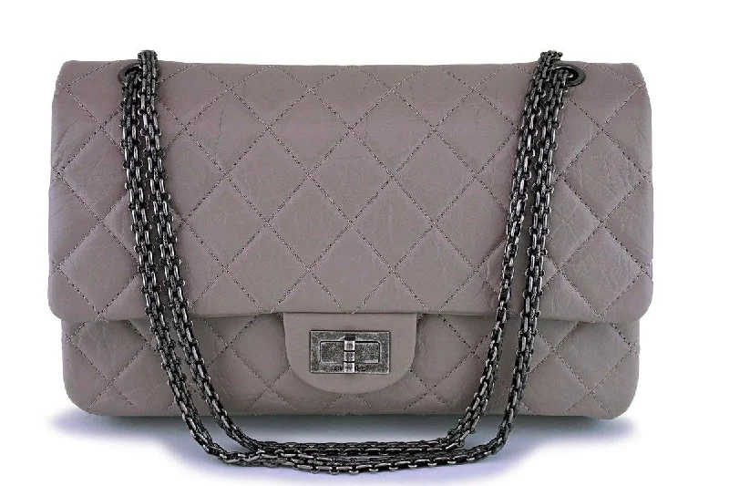 Chanel Taupe Gray-Beige Large 227 Reissue Classic 2.55 Flap Bag RHW