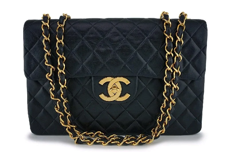 Chanel Vintage Black Maxi "Jumbo XL" Classic Flap Bag 24k GHW