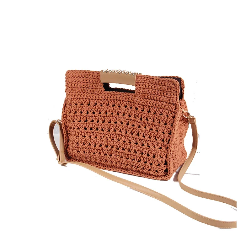 Crochet Woven Handbag Orange