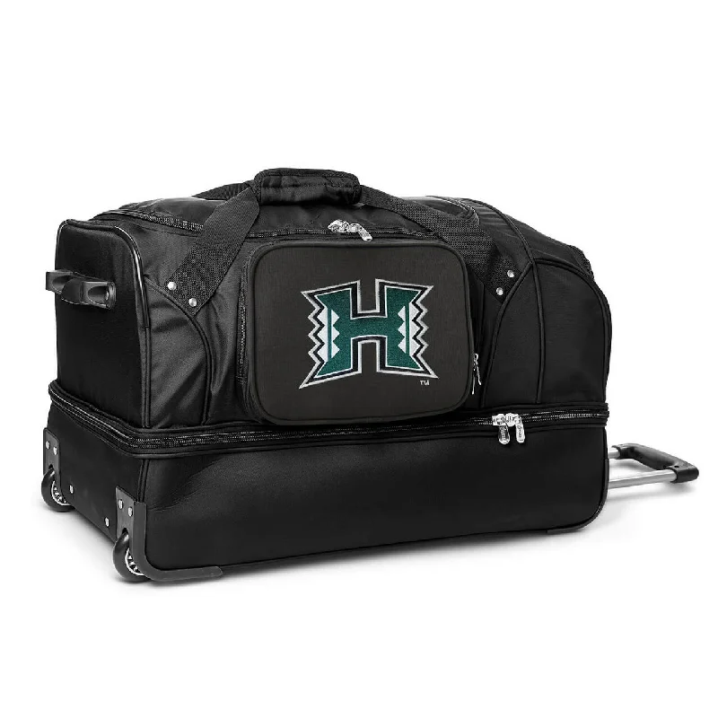 Hawaii Warriors 27" Black Rolling Drop Bottom Duffel