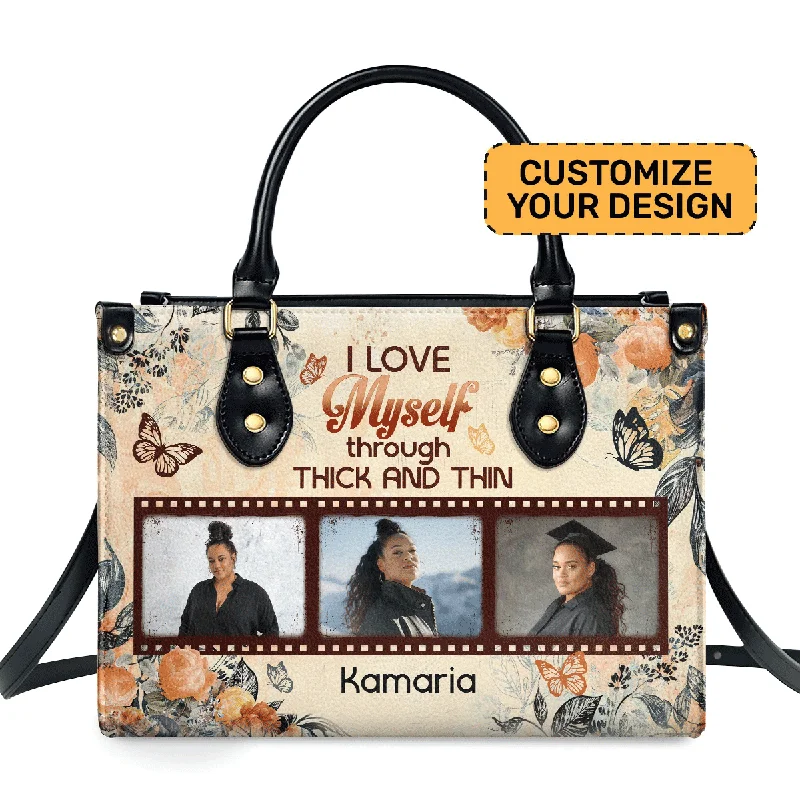 Vintage-Inspired Style Offers I Love Myself Through Thick And Thin - Personalized Leather Handbag SBLHBLM1011L Best Bag Sale Of The Season