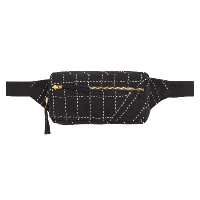 Kantha Crossbody Belt Bag - Charcoal