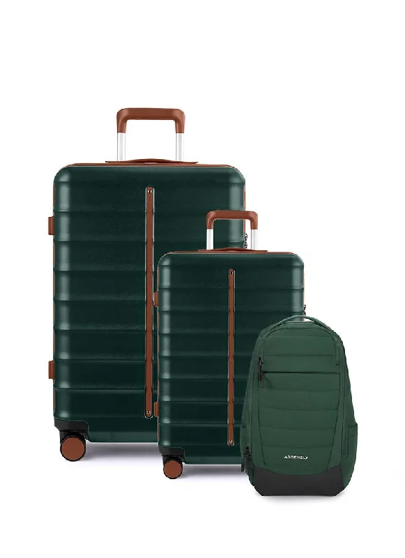 Odyssey Set of 2 & Float Backpack Combo | Forest Green | Cabin+Large Hard Luggage & Backpack Timeless Handbags, Flash Sale