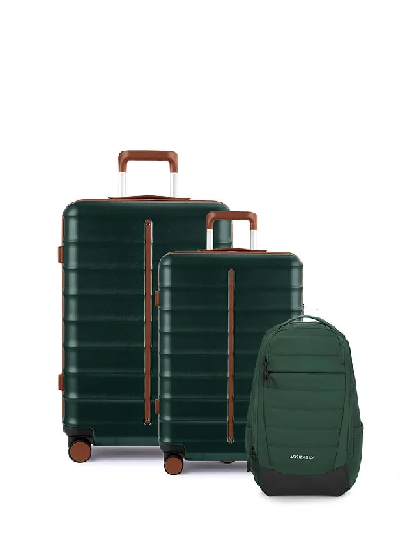 Odyssey Set of 2 & Float Backpack Combo | Forest Green | Cabin+Medium Hard Luggage & Backpack Chic Crossbody Bags, Limited Offers