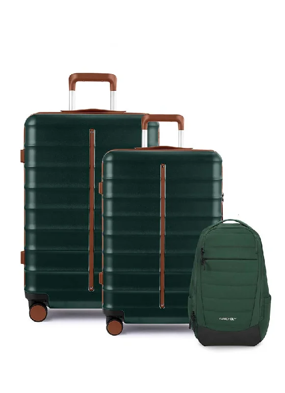 Odyssey Set of 2 & Float Backpack Combo | Forest Green | Medium+Large Hard Luggage & Backpack Best Deals On Premium Handbags
