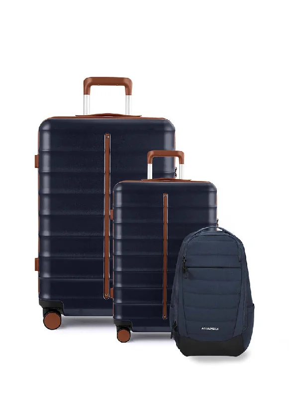 Odyssey Set of 2 & Float Backpack Combo | Ocean Blue | Cabin+Large Hard Luggage & Backpack Carry Elegance For Less