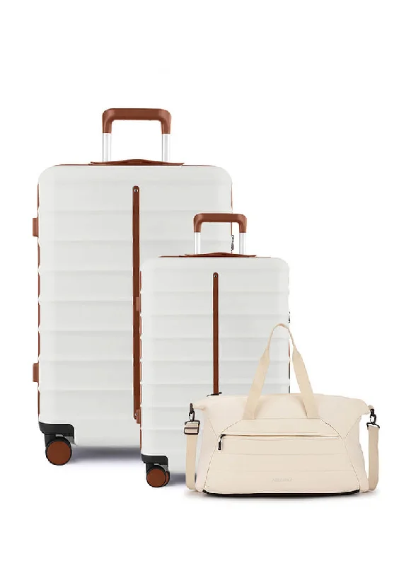 Odyssey Set of 2 & Float Duffle Combo | Sand White | Cabin+Large Hard Luggage & Duffle Statement Bags, Shop Today