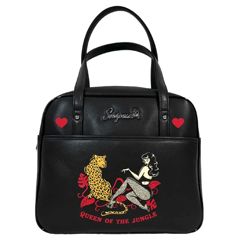 Queen of the Jungle Bowler Bag in Black